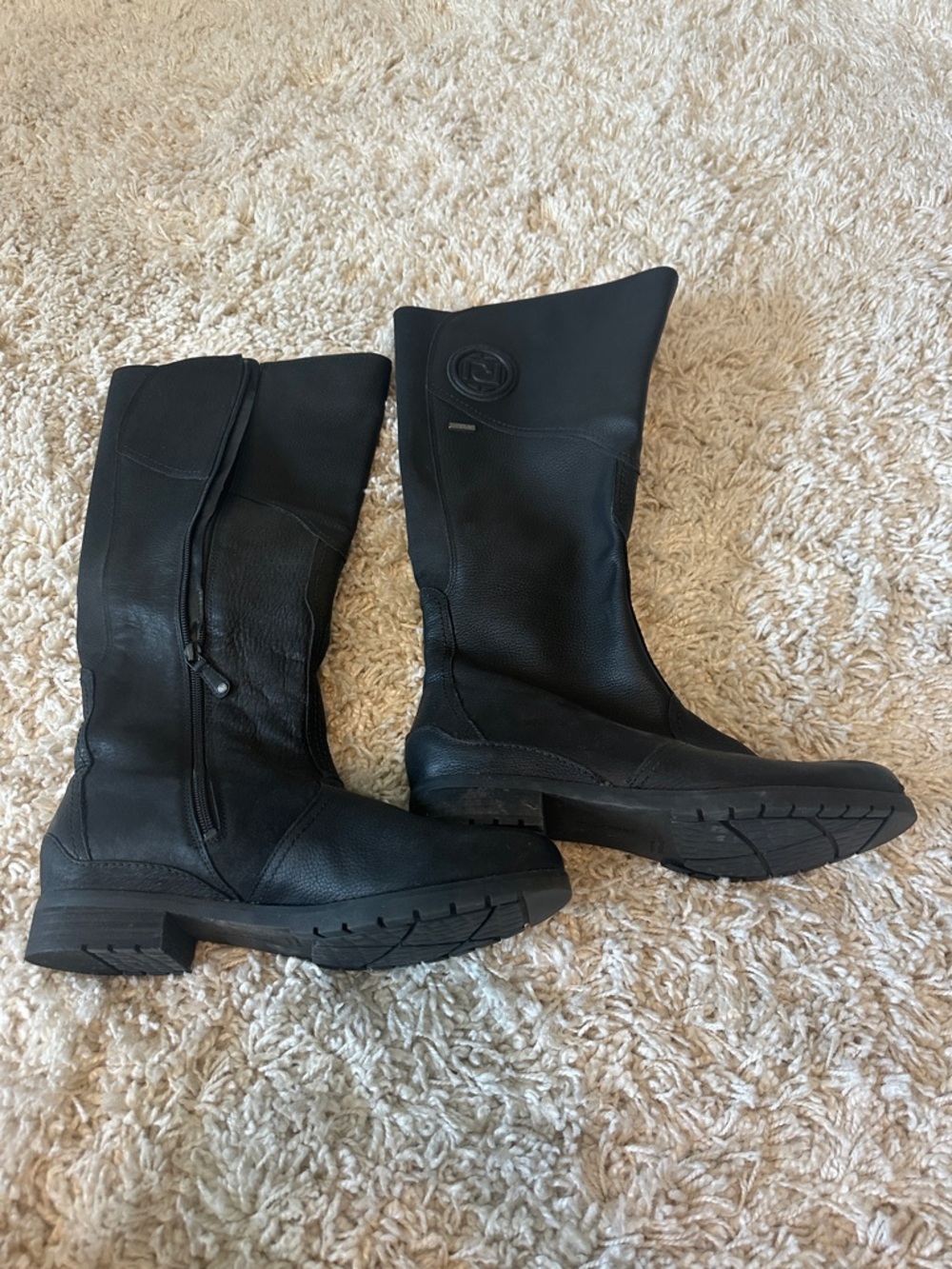 Rockport Adiprene by Adidas Black Leather Mid-Calf Winter Boots with Side Zip 10